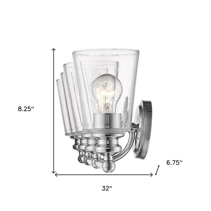 Modern Clear Glass Shade Wall Sconce with Swing Arm for Home Lighting
