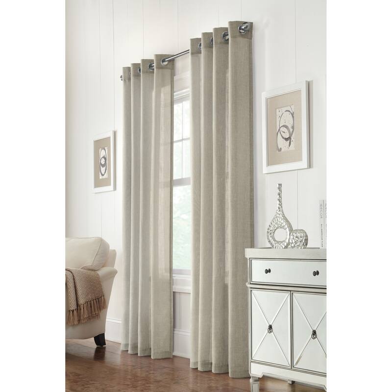 Limbourg Semi Sheer Linen Blend Curtain Panel by Habitat - 52" x 84" - Linen