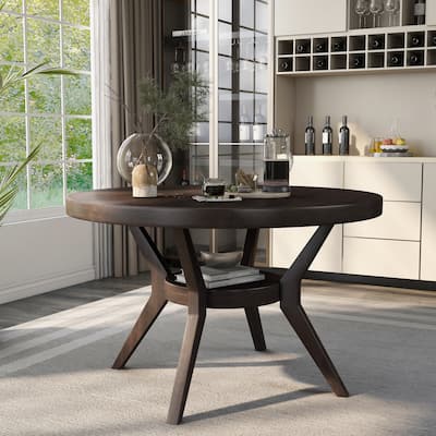 Furniture of America Mandurah Farmhouse Espresso 48-inch Dining Table
