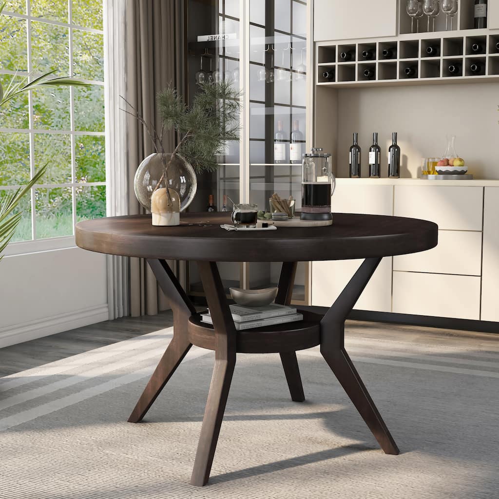 Furniture of America Mandurah Farmhouse Espresso 48-inch Dining Table