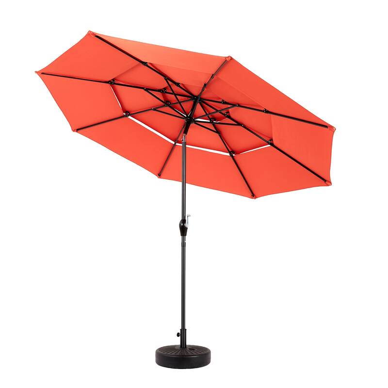 Topcraft 10ft Aluminum 3 Tier Tiltable Market Umbrella