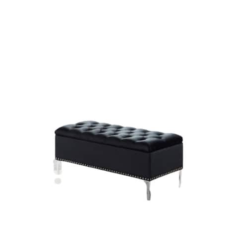 Tufted Bench With Storage (Black)