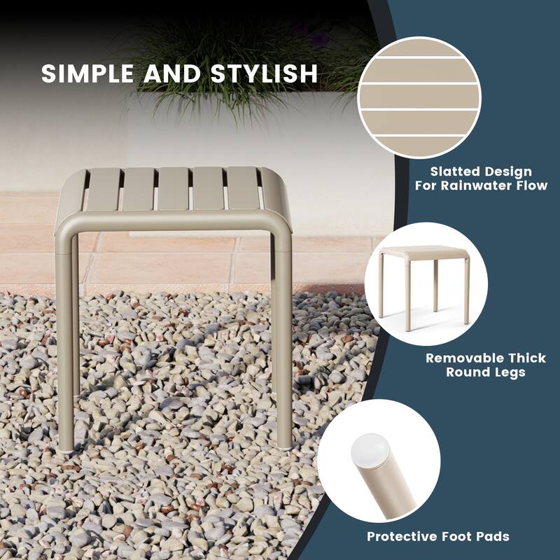 Frond and Form Square Outdoor Side Table (Set of 2)