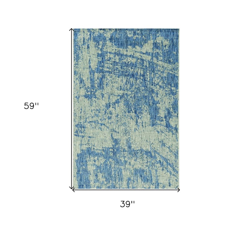 HomeRoots Abstract Contemporary Rectangle Outdoor Rug