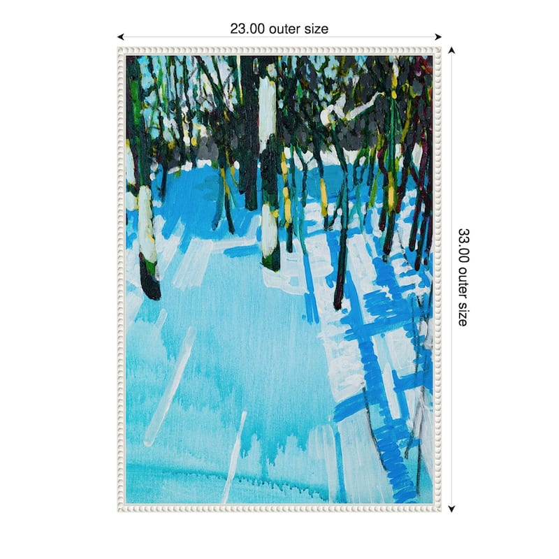 Whitewater 2 by Randall Mattheis (23 x 33 in.), Framed Canvas Wall Art Print - Sylvie Beaded White