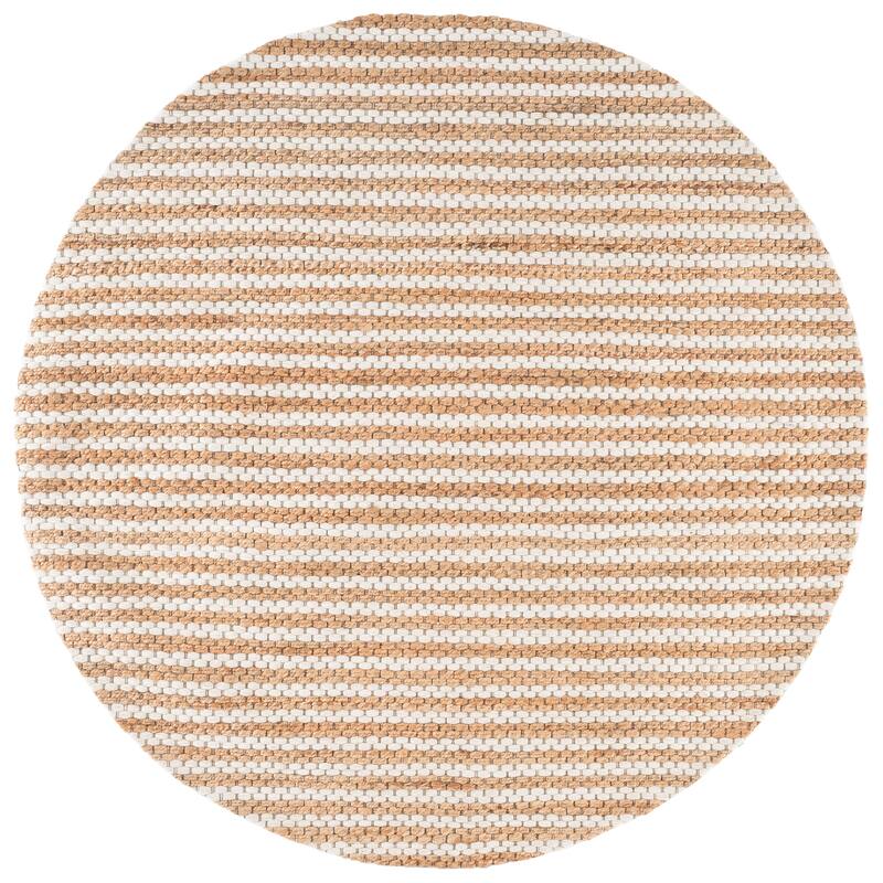 Martha Stewart by SAFAVIEH Handmade Deivi Jute Rug - 6' Round - Natural/Ivory