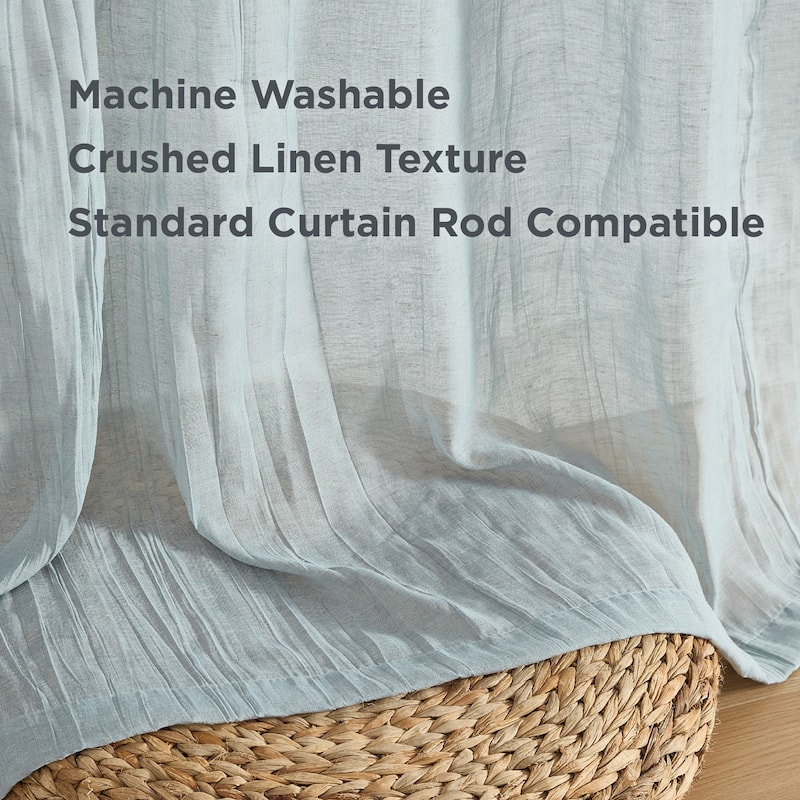 French Connection Charter Crushed Rod Pocket Window Curtain Pair