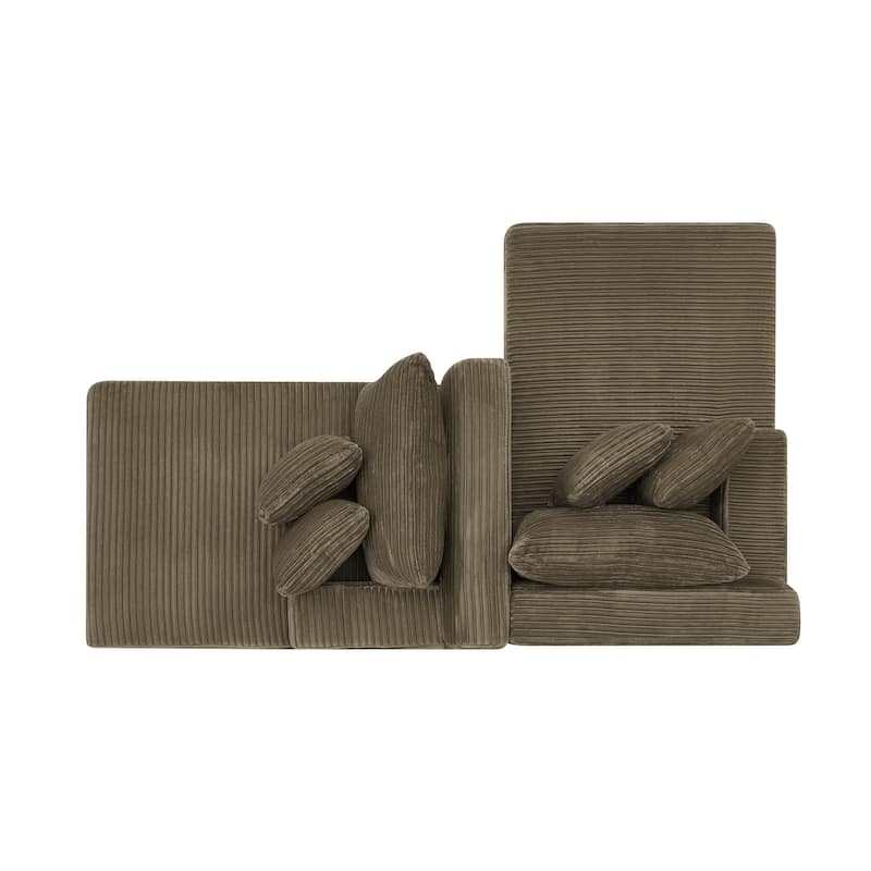 Lazy Couch Chaise Lounge No Frame Loveseat Sofa with Sponge Filling