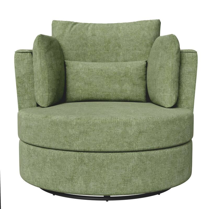 Chenille Swivel Soft Modern Upholstered Accent Chair (Set of 2)
