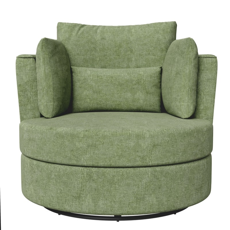 Swivel 34.7" Wide Comfortable Chenille Accent Chair (Set of 4)
