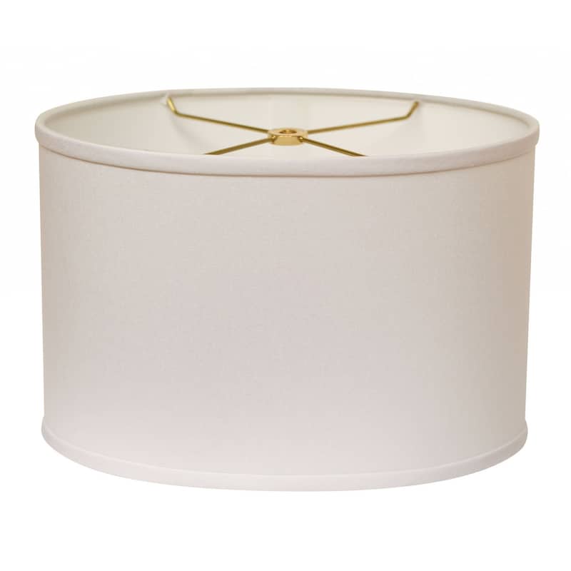16" White Throwback Oval No Slub Lampshade - 10" L x 16" W x 10" H - White - 10" L x 16" W x 10" H
