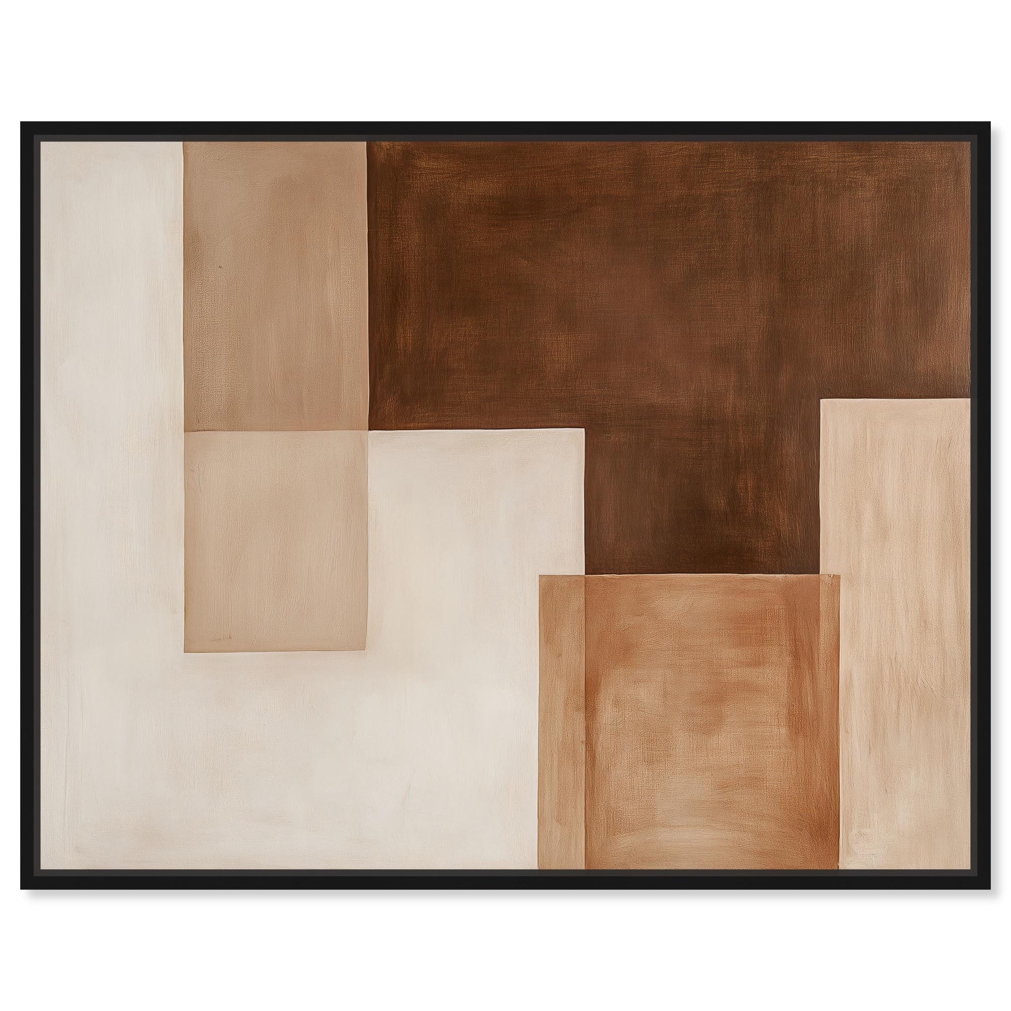 Cream and Brown Panels II Canvas by Art Remedy