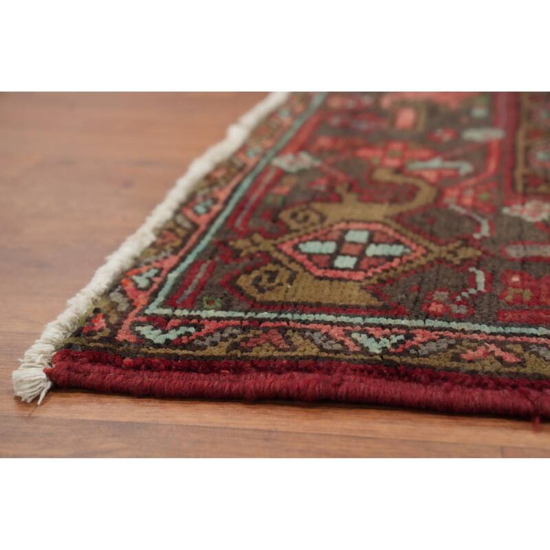Hand Knotted Oriental 100% Wool Carpet Traditional Medallion Red Heriz Area Rug - 11' 4'' X 8' 1''