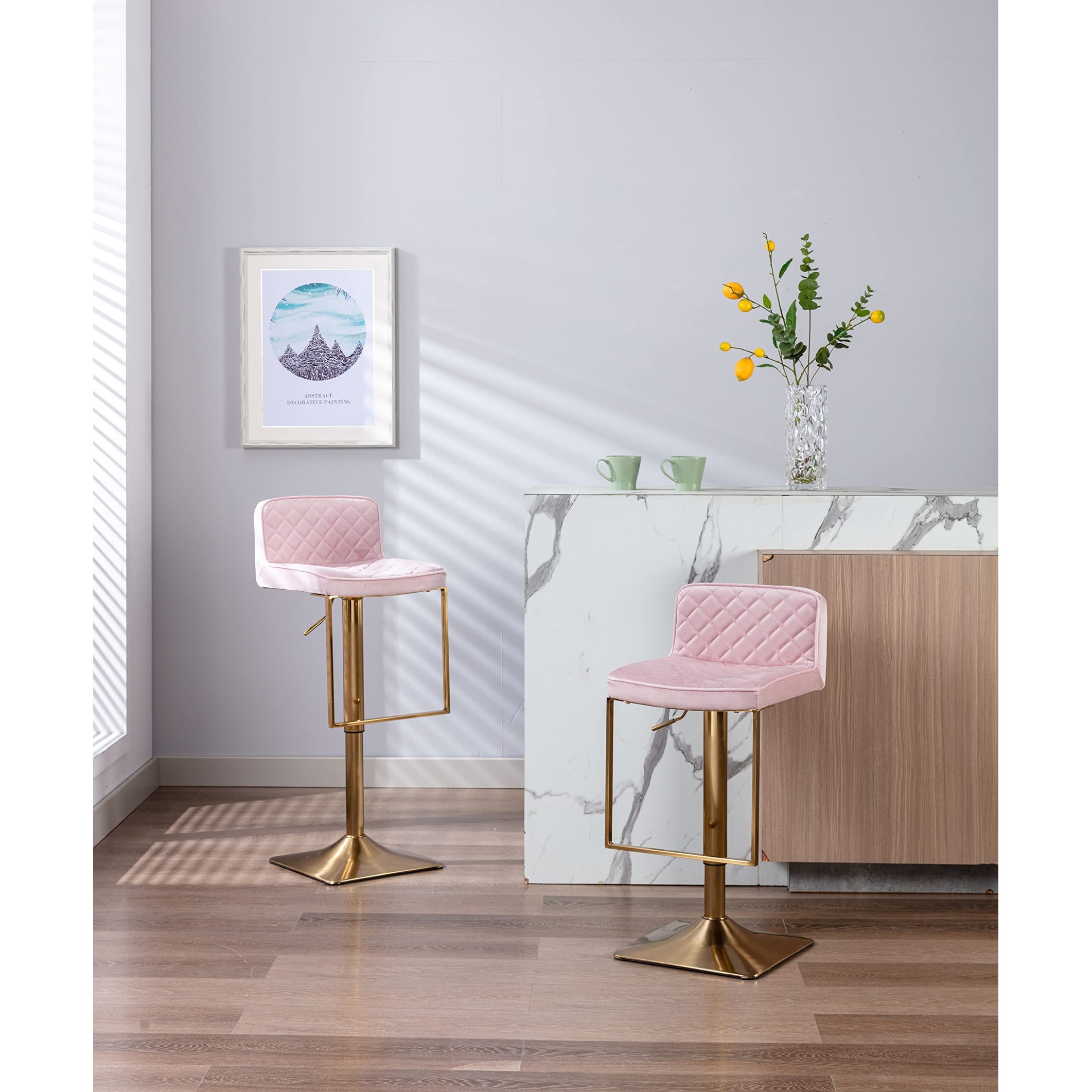 Blush pink sales breakfast bar stools