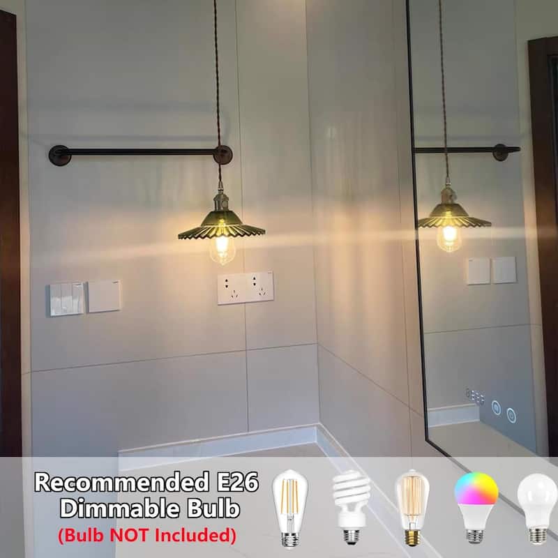 14.76ft long cord dinning room light green plug-in light glass pendant light