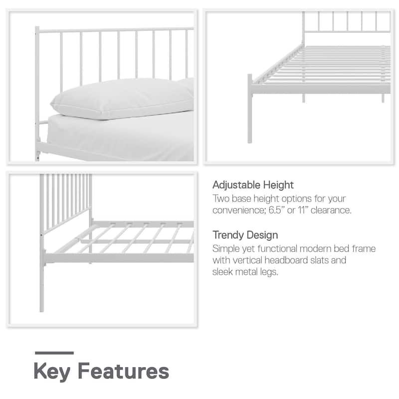 RealRooms Ares Adjustable Height Metal Bed Frame