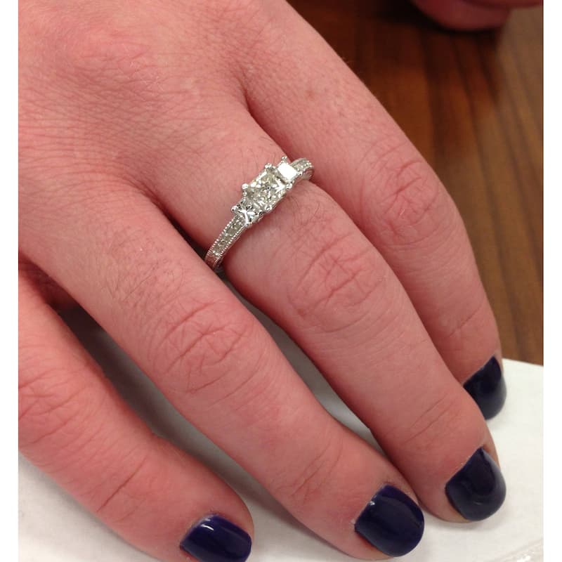 1ct Princess Cut Diamond Antique Ring Gold