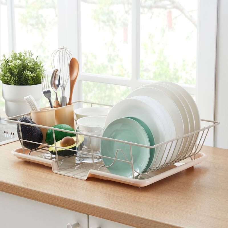 Sweet Home Collection 3-Piece Kitchen Sink Dish Drainer Set