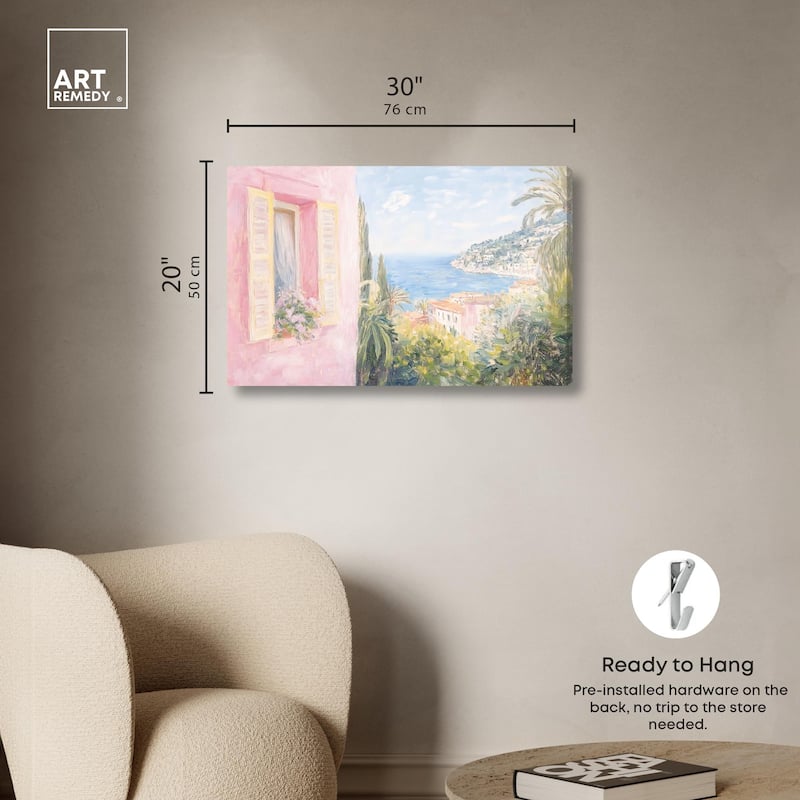 Mediterranean Pink Canvas by Art Remedy, Gallery Wrapped