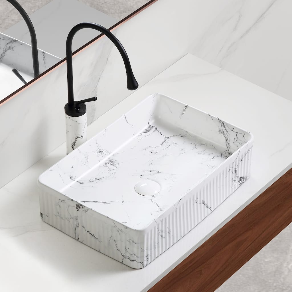 Modern Ceramic Art Basin Sink Set with Textured Surface