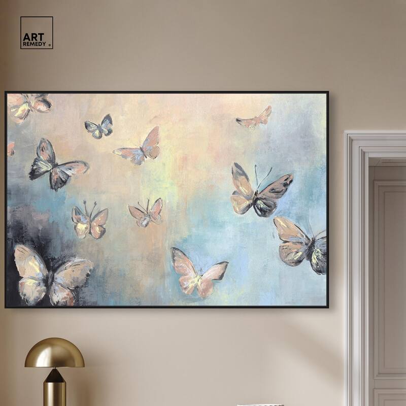 Textured Butterflies I Canvas by Art Remedy