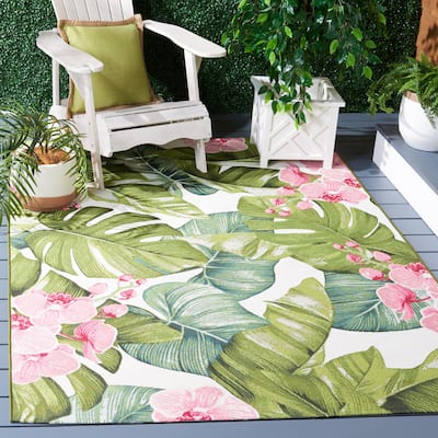 SAFAVIEH Barbados Betzy Tropical Indoor/Outdoor Waterproof Rug