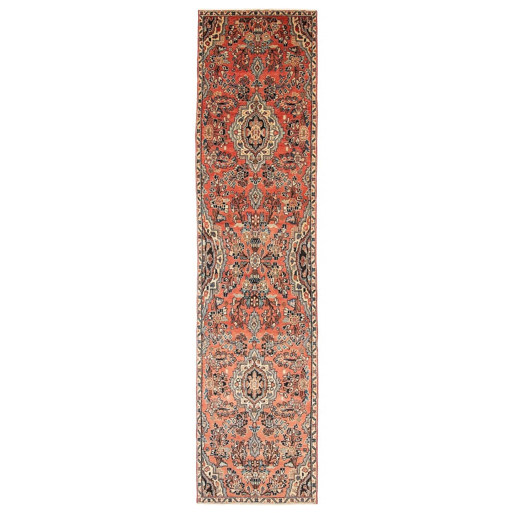 ECARPETGALLERY Hand-knotted Andelz Red Wool Rug - 2'9 x 12'4