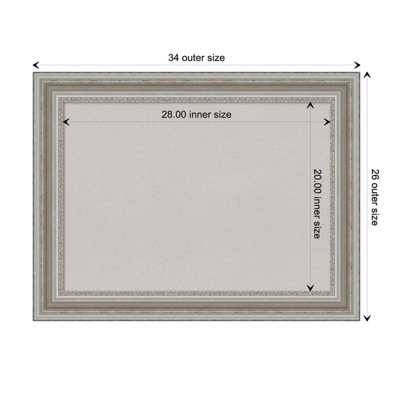 Parlor Framed Grey Corkboard Bulletin Board - Parlor Silver - Board Size 28x20