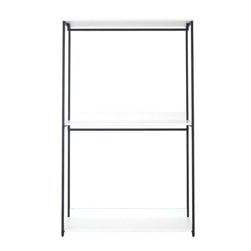 Cox Modular Closet System, 4 Hanging Rods, 9 Shelves, Black Metal