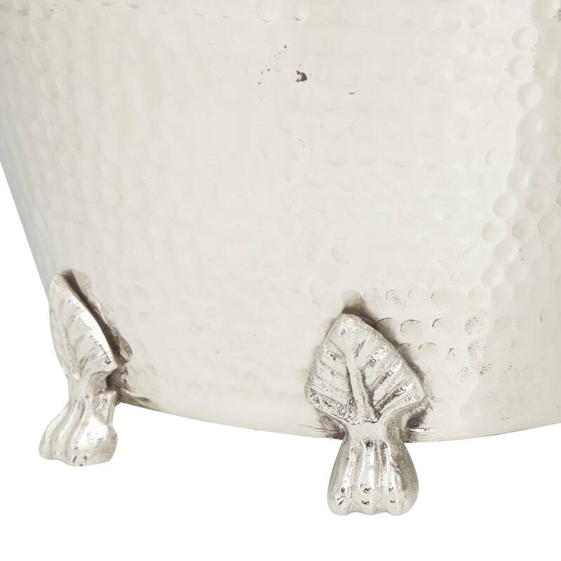 Aluminum Metal 4 or 6 Bottle Ice Bucket - Silver - Roche River Decor