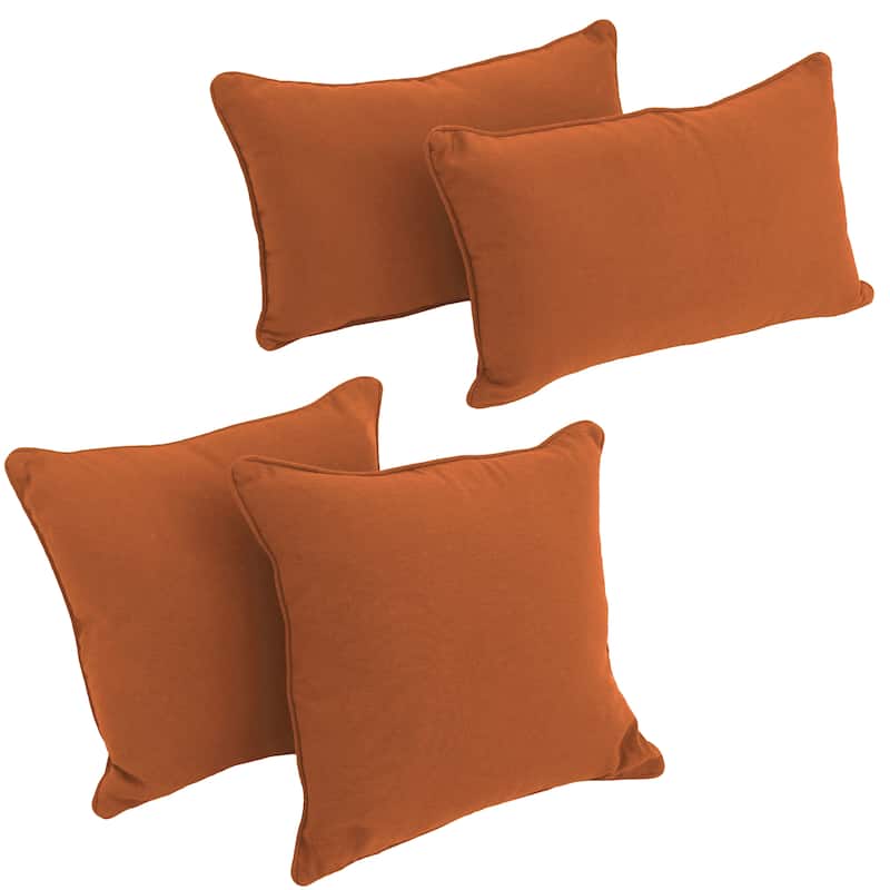 Delaney Twill 4-Piece Lumbar/Throw Pillow Set - Spice