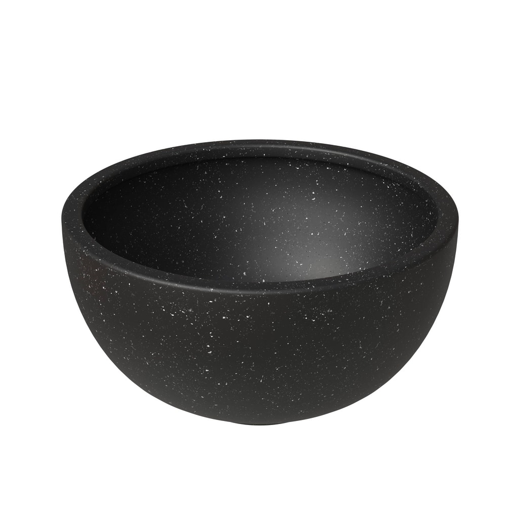 Iris Modern Elegant Round Fiberstone and MGO Planter With Drainage Holes for Indoor Outdoor Patio Decorative Plant Pot