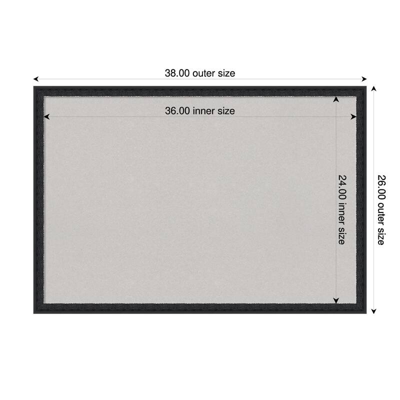 Bethany Black Wood Framed Cork Board - Bulletin Board, Organization Board, Pin Board - Grey - 38 x 26 in