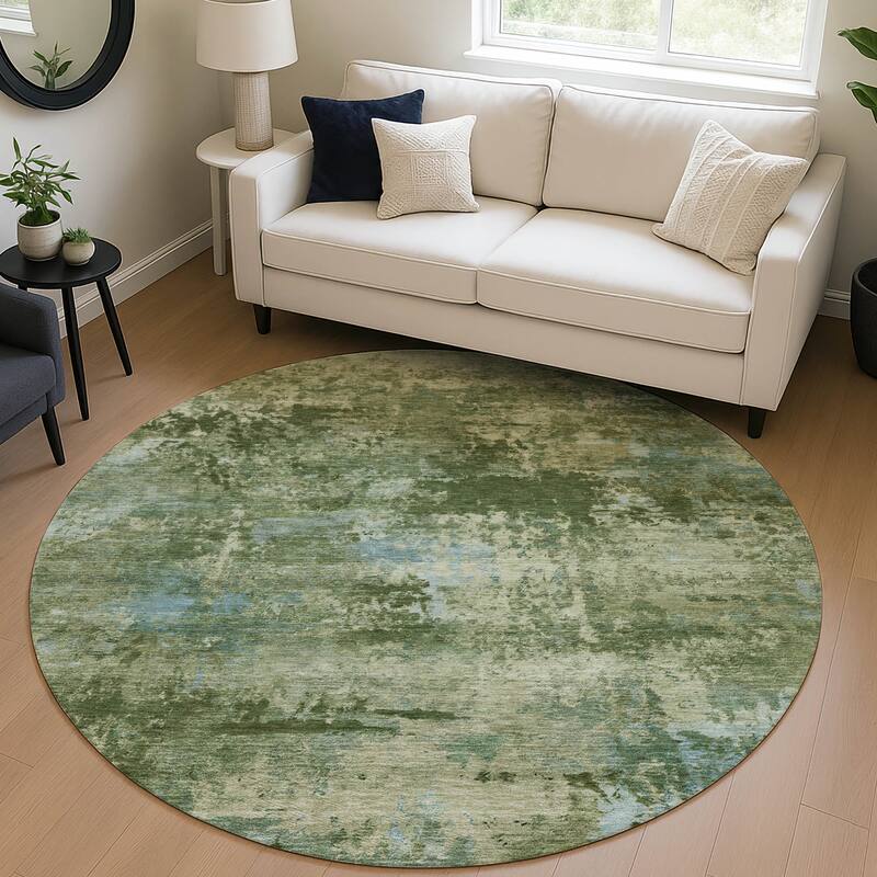 Machine Washable Indoor/ Outdoor Modern Solid Chantille Rug