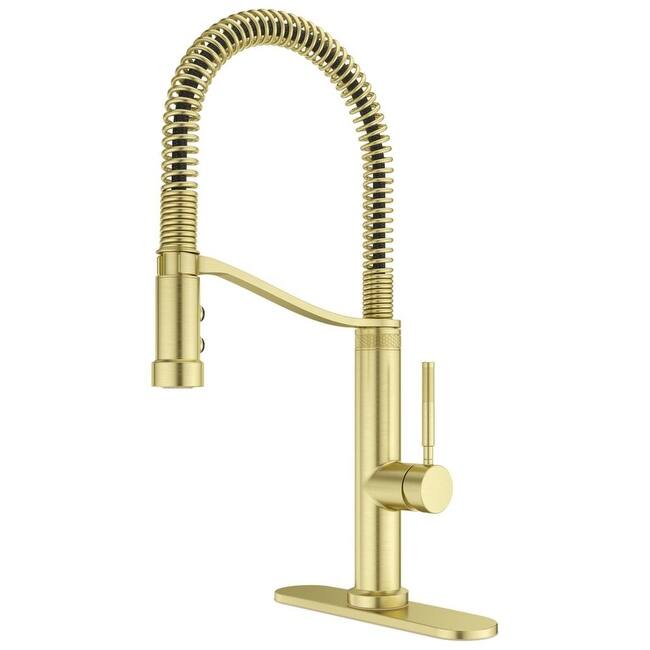 Pfister Bruton 1.8 GPM Single Hole Pre-Rinse Pull Down Kitchen Faucet - Brushed Gold