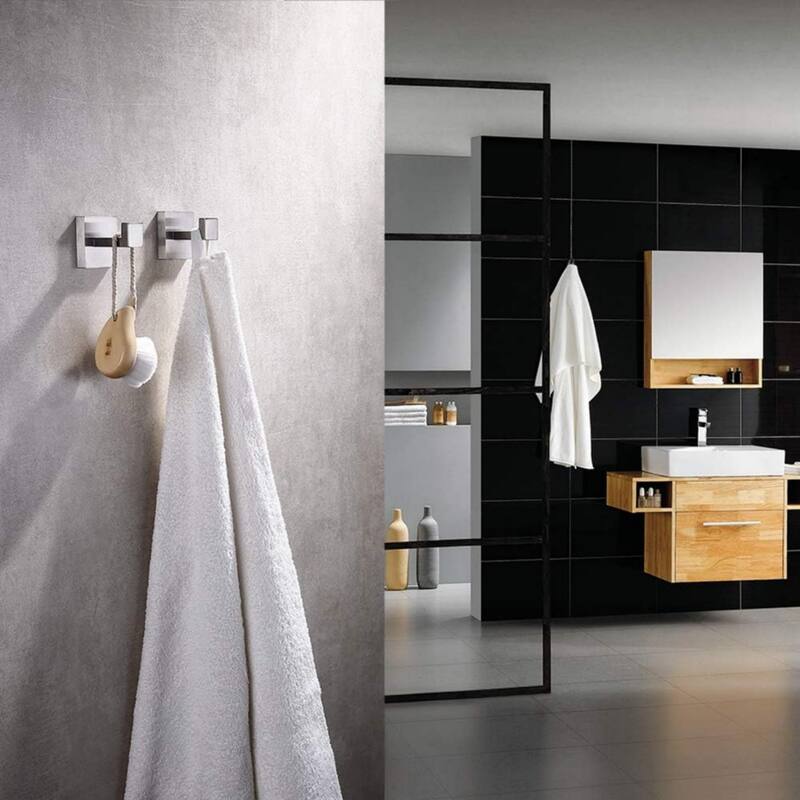 2 Pack Stainless Steel Wall Mounted Towel, Robe, Coat Hooks, Heavy Duty Wall Hooks for Bathroom and Kitchen.