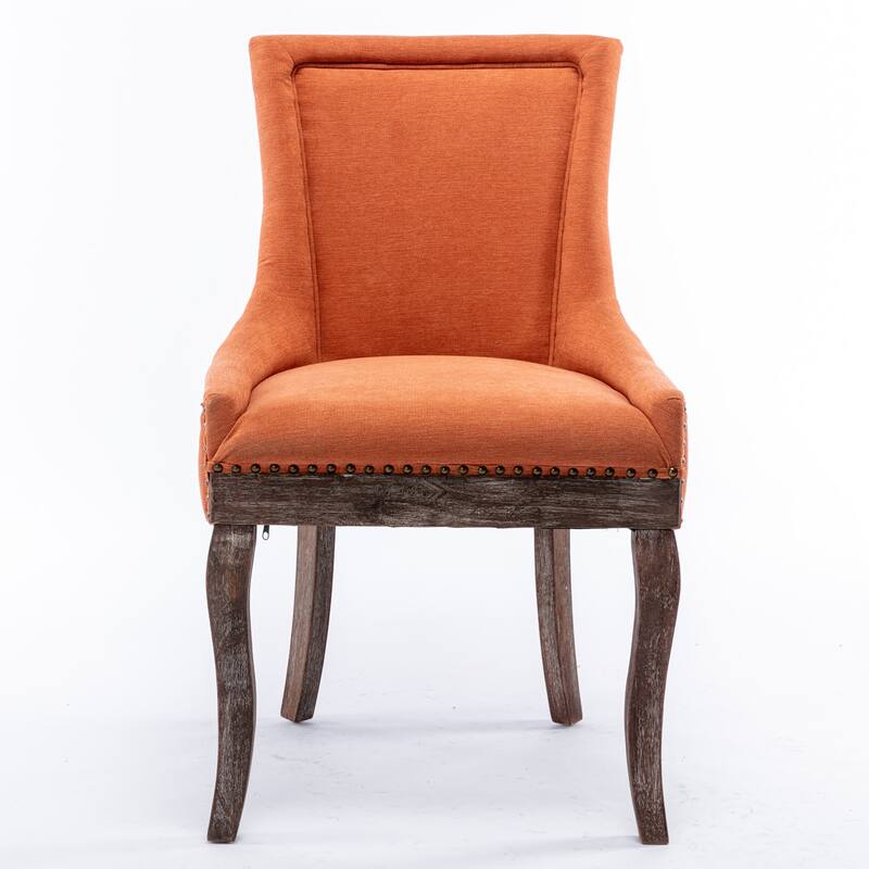 Set of 2 Fabric Upholstered Dining Chair with Nailhead