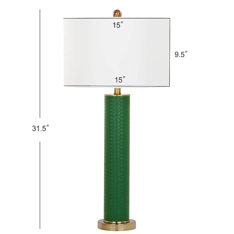 SAFAVIEH Lighting Tomika 32-inch Faux Alligator Grey Table Lamp (Set of 2) - 15"x15"x31.5" - 15Wx15Dx32H