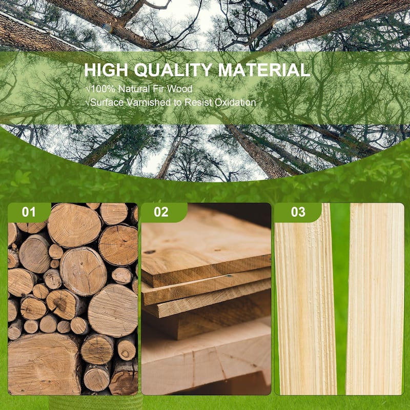 Outsunny Wood Adirondack Patio Bench Chair