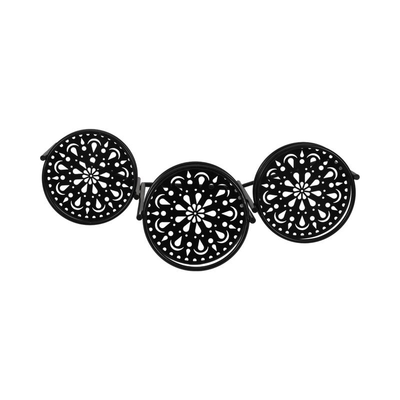 Sagebrook Home 22" Metal Folding 3Tier Plant Stand, Round, 22"H, Solid Color - 10" x 10" x 22"