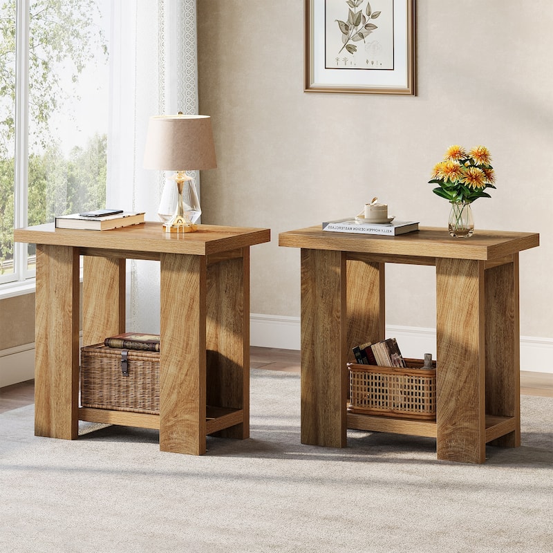 25.59'' Tall Side Table with Open Shelf - 2PCS