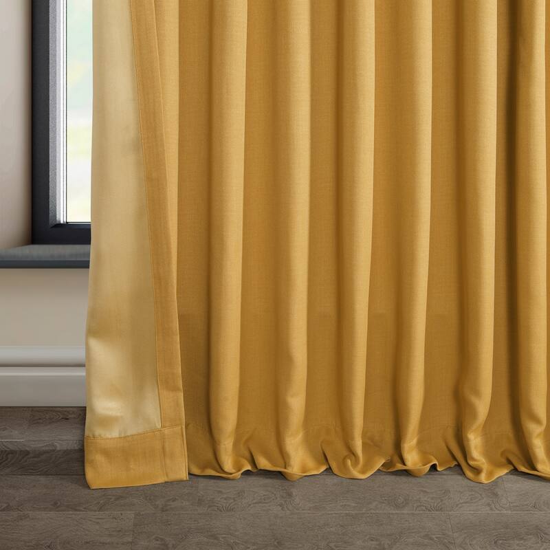 Exclusive Fabrics Faux Linen Extra Wide Room Darkening Curtains Panel - Versatile Privacy Drapery for Wide Windows (1 Panel)