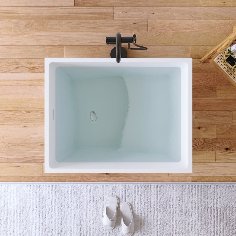 51'' Freestanding Acrylic rectangular Soaking Bathtub