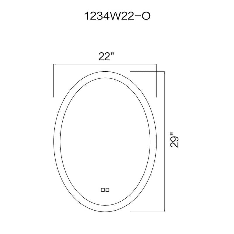 30" x 22" Agostino Matte White Oval LED Wall Mirror