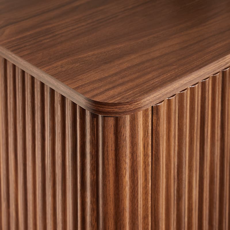 31.5'' Modern Buffet Cabinet Sideboard with Storage, Curved Wave Design Accent Cabinet for Dining Room & Entryway