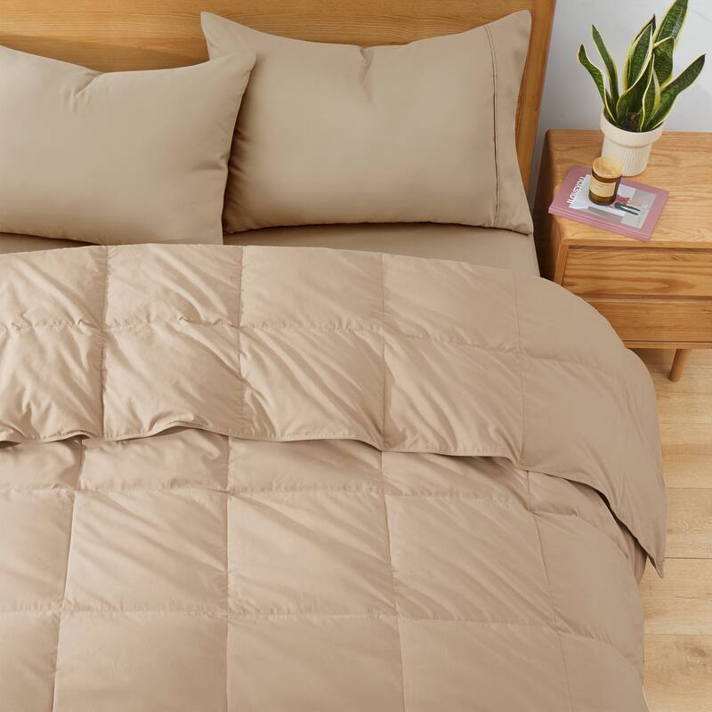 Lightweight & Year-round White Goose Down Duvet Comforter-Ginger Root