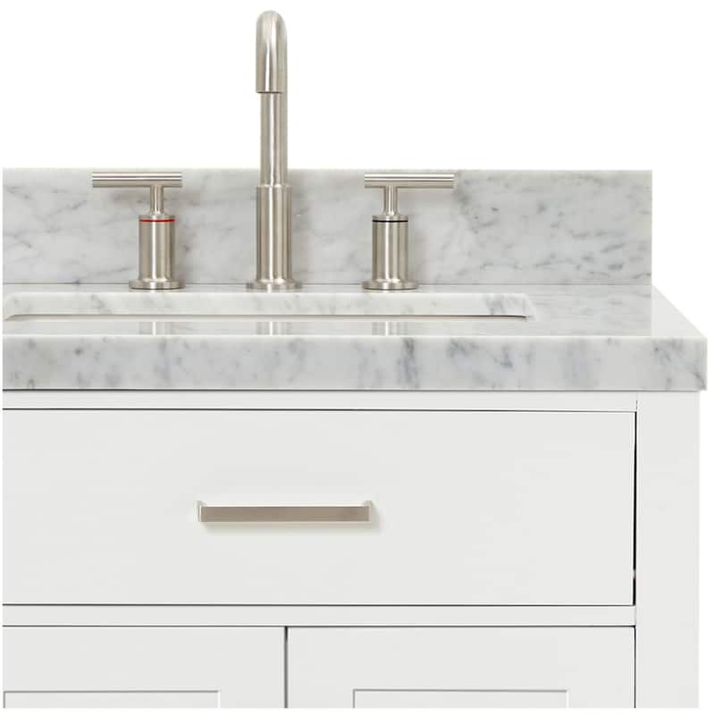 Ariel H037SRCWRVO Bristol 36" Thick Carrara Marble Vanity Top