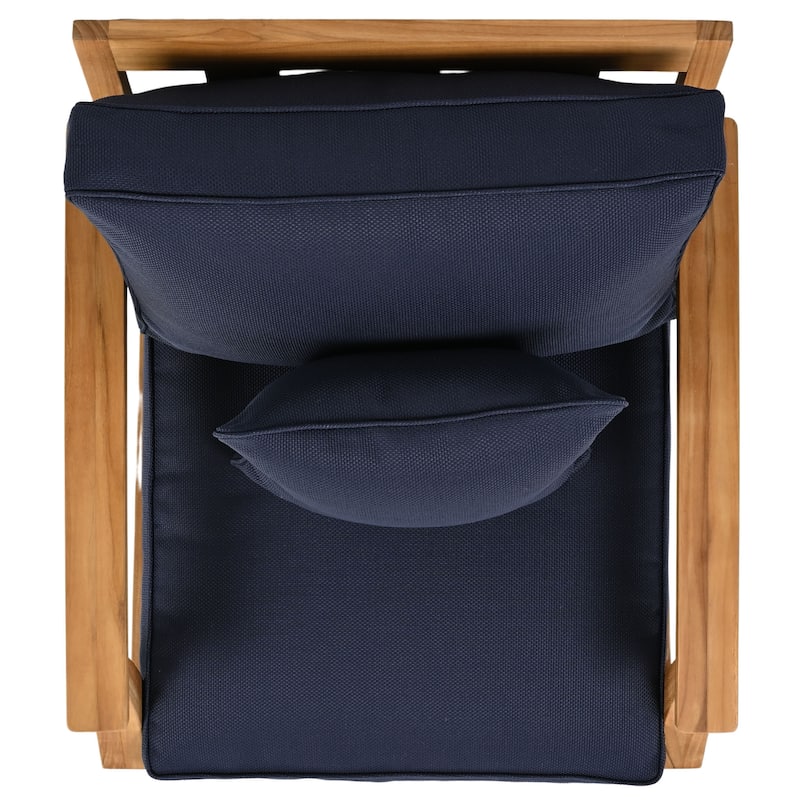 SAFAVIEH Couture Outdoor Patio Furniture Martinique Wood Arm Chair - 31"W x 36"D x 33"H