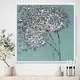 preview thumbnail 9 of 10, Designart 'Teal Blossoming Dandelion' Modern & Contemporary Framed Art Print 16 in. wide x 16 in. high - White