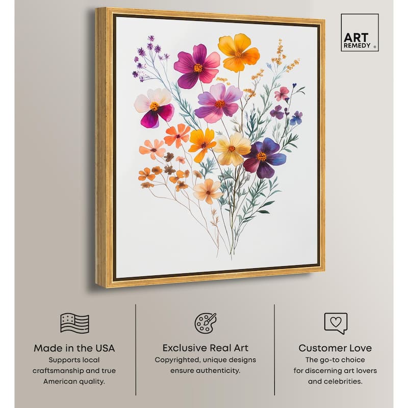 Watercolor Wildflower Canvas by Art Remedy